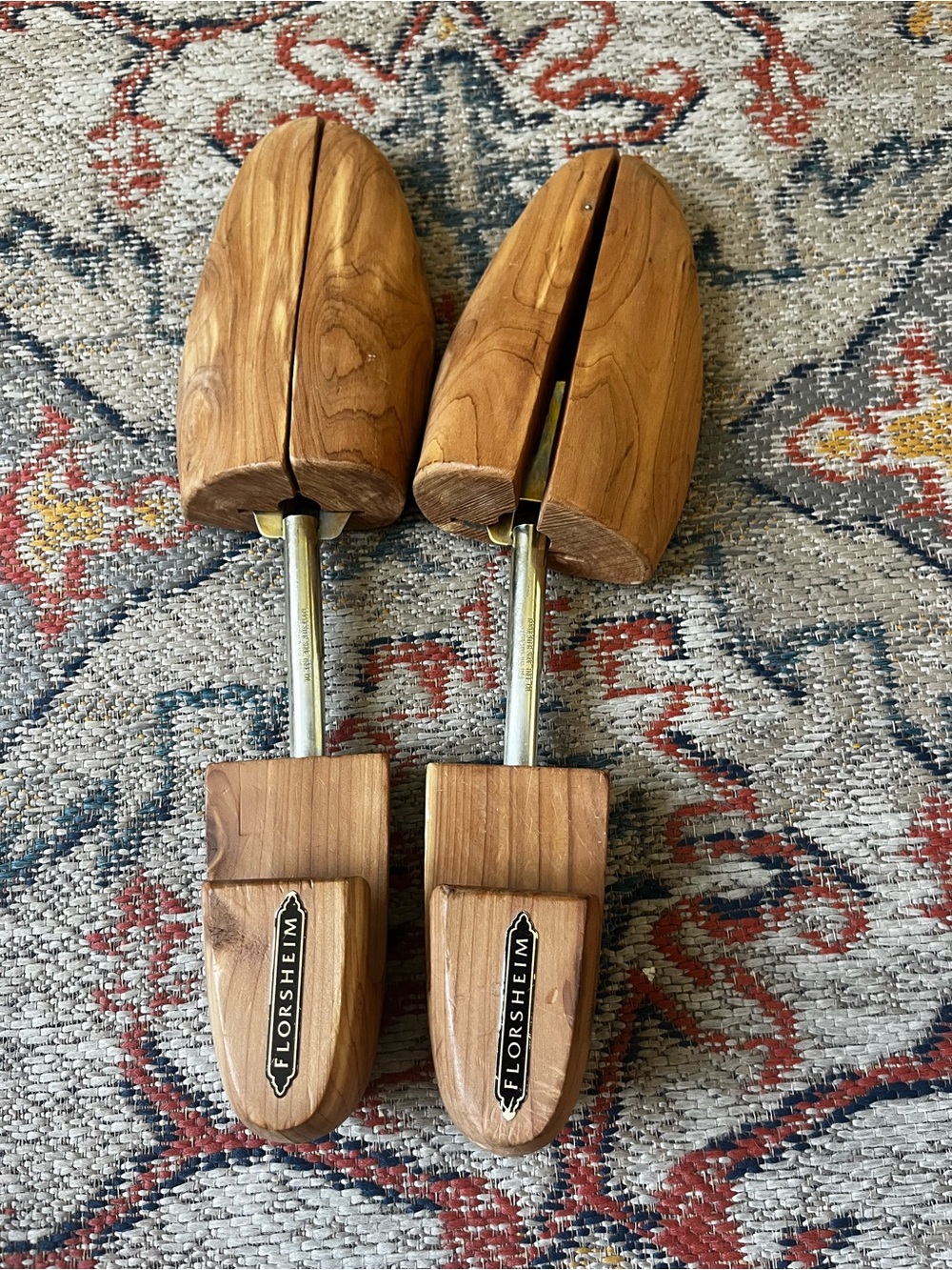 Florsheim Natural Brown Wooden Shoe Stretchers with Metal Hardware Shoe Cedars
